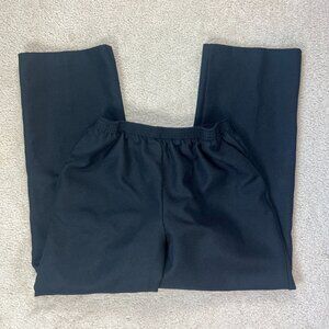 Alfred Dunner Black Pull-On Pants Petite 10P Elastic Waist Trousers